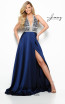 Jasz Couture 7055 Navy Front Dress