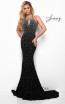 Jasz Couture 7057 Black Front Dress