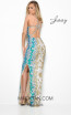 Jasz Couture 7081 Nude Teal Back Dress