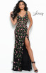 Jasz Couture 7129 Black Multi Front Dress