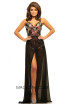 Johnathan Kayne 9200 Black Multi Front Dress