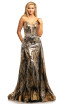 Johnathan Kayne 2025 Black Gold Front Dress