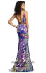 Johnathan Kayne 2092 Purple Multi Back Dress