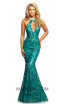 Johnathan Kayne 2093 Teal Front Dress