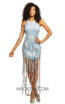 Johnathan Kayne 2105 Ice Blue Multi Front Dress