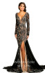 Johnathan Kayne 8009 Black Nude Front Dress