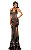 Johnathan Kayne 8016 Black Rose Gold Front Dress