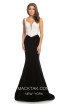 Johnathan Kayne 9019 Black White Front Dress