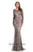 Johnathan Kayne 9037 Charcoal Blush Front Dress