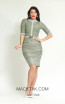 Kourosh H862 Silver Green Front Dress