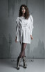 La Mode Toujours Celeste White Front Evening Dress