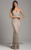 Lara 29904 Nude Silver Front Evening Dress