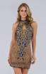 Lara 29743 Gold/Blue Front Dress