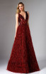 Edward Arsouni FW0297 Plum Red Front Dress
