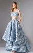 Edward Arsouni FW0313 Silver Blue Front Dress