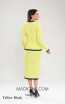 Kourosh KNY Knit KH018 Yellow Black Back Dress