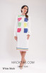 Kourosh KNY Knit KH020 White Multi Front Dress