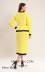 Kourosh KNY Knit KH021 Yellow Black Back Dress