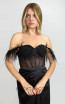 MackTack Collection 6319 Black Off Shoulder Dress