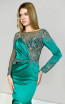 MackTak Collection 7311 Green Round Neckline Dress