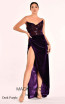 Alfa Beta B5793 Dark Purple Velvet Dress