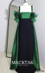 Alfa Beta Caroline Black Green Front Dress 