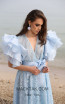 Miau By Clara Rotescu Azul Light Blue Front Dress