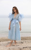 Miau By Clara Rotescu Azul Light Blue Front Dress