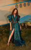 Miau By Clara Rotescu Ira Turquoise Front Dress