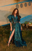 Miau By Clara Rotescu Ira Turquoise Front Dress