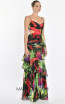 Mirielle Red Green Chiffon Dress