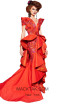 MNM Fouad Sarkis 2422 Red Front Dress