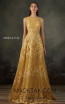 MNM K3665 Mustard Front Evening Dress