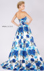 MNM M0033 White Blue Back Evening Dress
