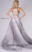MNM M0056 Silver Back Evening Dress