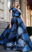 MNM N0292 Blue Black Front Evening Dress