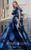 MNM N0292 Blue Black Front Evening Dress