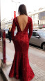 TK MT3952 Red Back Evening Dress