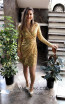 TK MT3971 Gold Front Short Dress