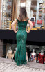 TK MT3981 Green Back Evening Dress