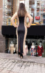 TK MT3989 Black Nude Back Evening Dress