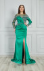 MackTak Collection 7311 Green Full Length Dress