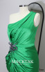 Orleane Green One Shoulder Neckline Dress