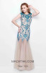 Primavera Couture 1703 Peacock Front Dress