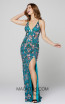 Primavera Couture 3073 Teal Front Dress