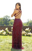 Primavera Couture 3204 Back Burgundy Dress