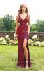 Primavera Couture 3208 Front Red Plum Dress