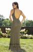 Primavera Couture 3228 Back Charcoal Gold Dress