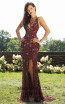 Primavera Couture 3229 Front Burgundy Dress