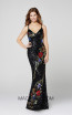 Primavera Couture 3410 Black Multi Front Dress